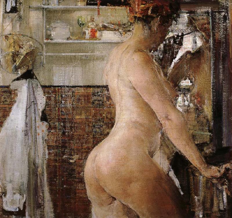 Nikolay Fechin Nude take a shower oil painting image